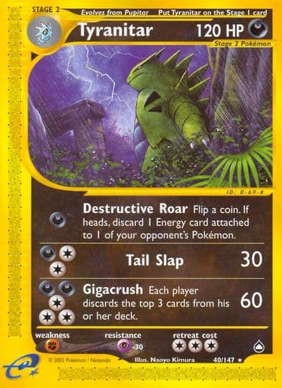 Tyranitar Aquapolis Pokemon card