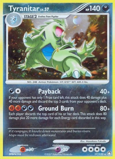 Tyranitar Mysterious Treasures Pokemon card