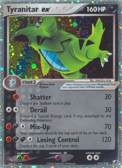 Tyranitar ex Unseen Forces Pokemon card