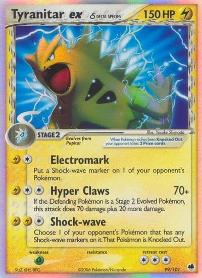 Tyranitar ex (Delta Species) Dragon Frontiers Pokemon card