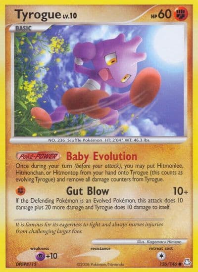 Tyrogue Legends Awakened Pokemon card