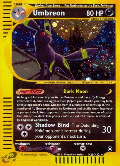 Umbreon (H29) Aquapolis Pokemon card