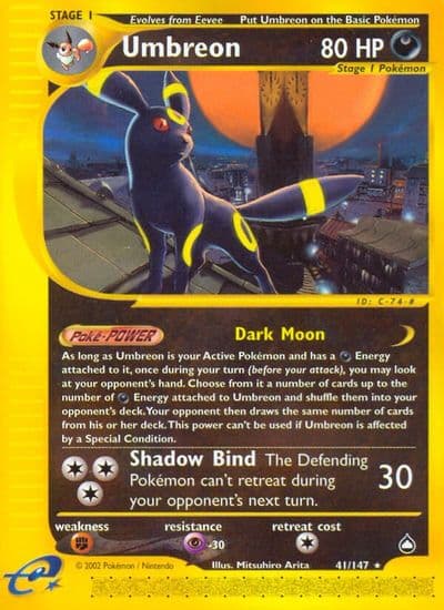 Umbreon Aquapolis Pokemon card