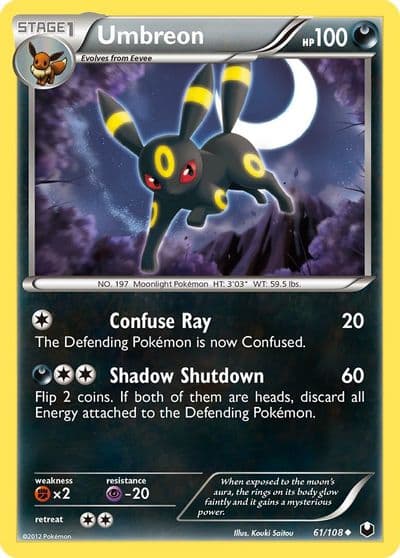 Umbreon (61) Dark Explorers Pokemon card