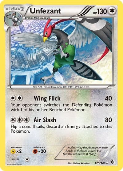 Unfezant Boundaries Crossed Pokemon card
