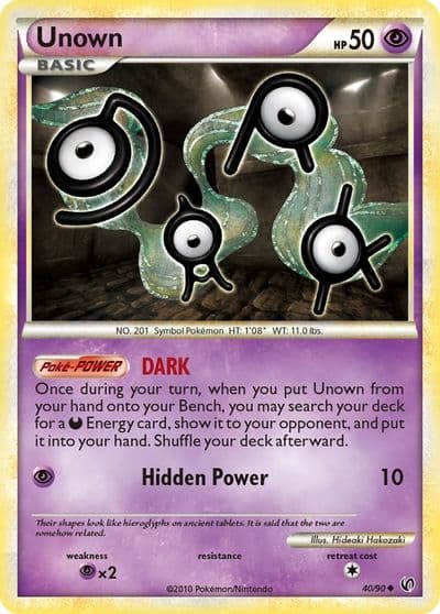 Unown Undaunted Pokemon card