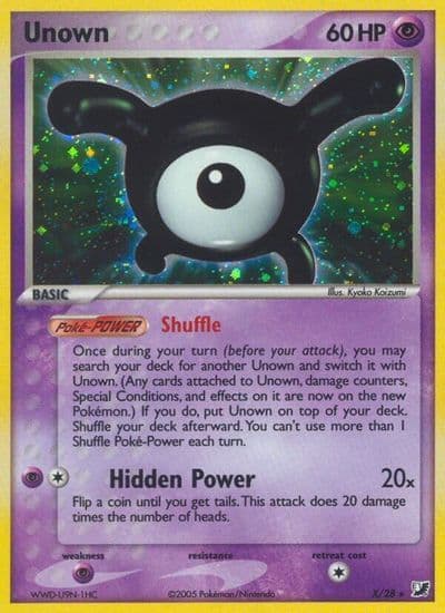 Unown (X) Unseen Forces Pokemon card