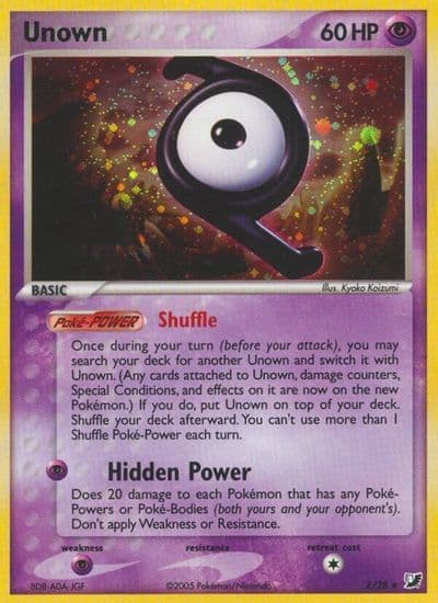 Unown (Z) Unseen Forces Pokemon card