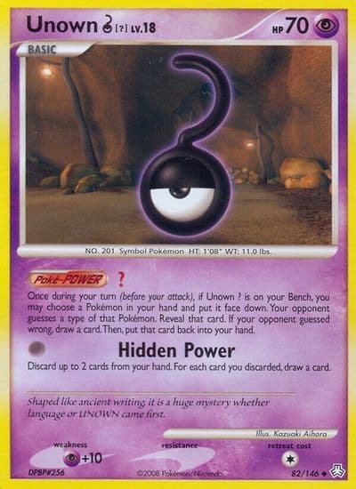 Unown (?) Legends Awakened Pokemon card