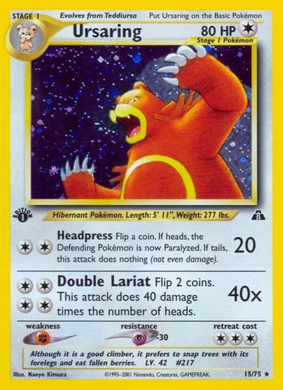 Ursaring (15) Neo Discovery Pokemon card