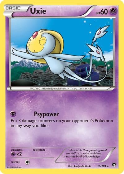 Uxie Plasma Blast Pokemon card