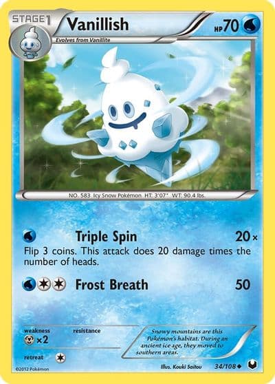 Vanillish Dark Explorers Pokemon card