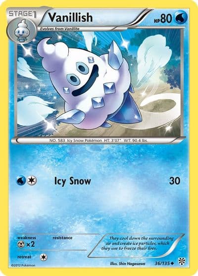 Vanillish Plasma Storm Pokemon card