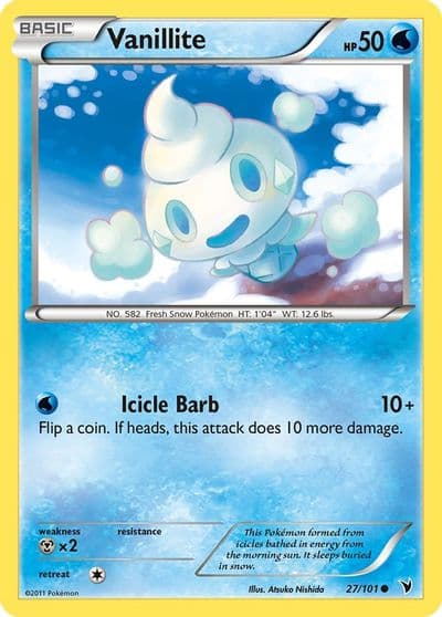 Vanillite Noble Victories Pokemon card
