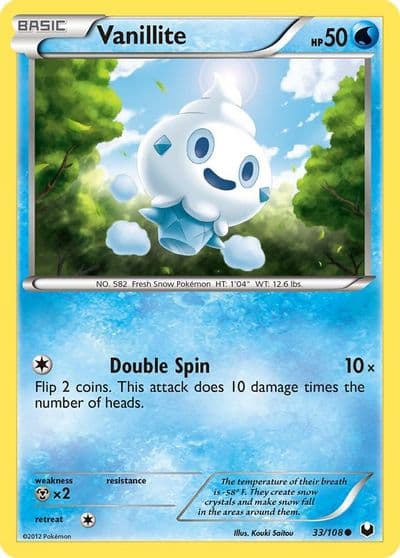 Vanillite Dark Explorers Pokemon card