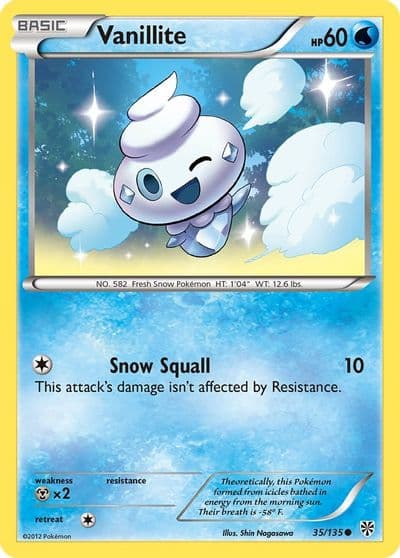 Vanillite Plasma Storm Pokemon card