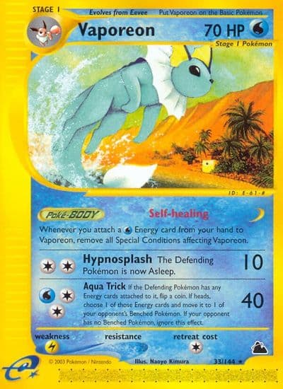 Vaporeon Skyridge Pokemon card