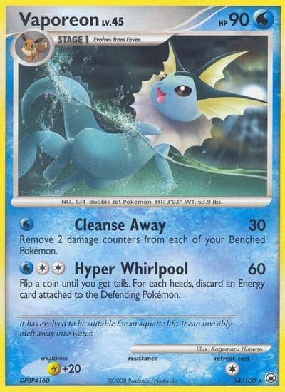 Vaporeon Majestic Dawn Pokemon card