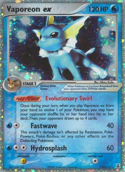 Vaporeon ex Delta Species Pokemon card
