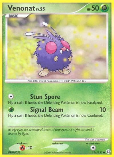 Venonat Secret Wonders Pokemon card