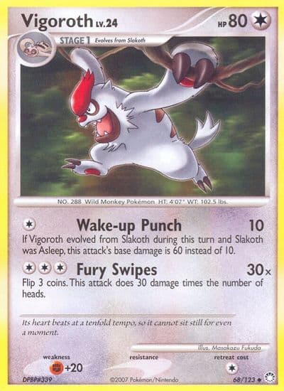 Vigoroth Mysterious Treasures Pokemon card