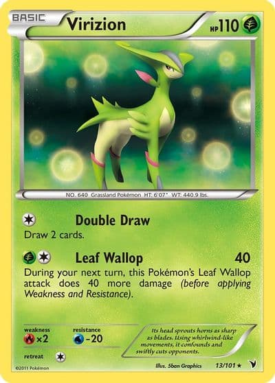 Virizion Noble Victories Pokemon card
