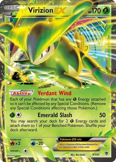 Virizion EX Plasma Blast Pokemon card