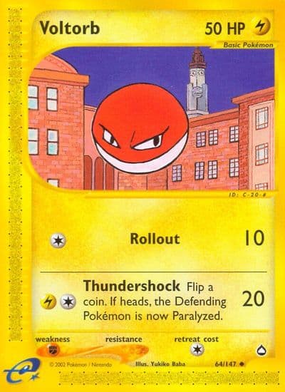 Voltorb (64) Aquapolis Pokemon card