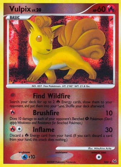 Vulpix (Shiny) Platinum Pokemon card