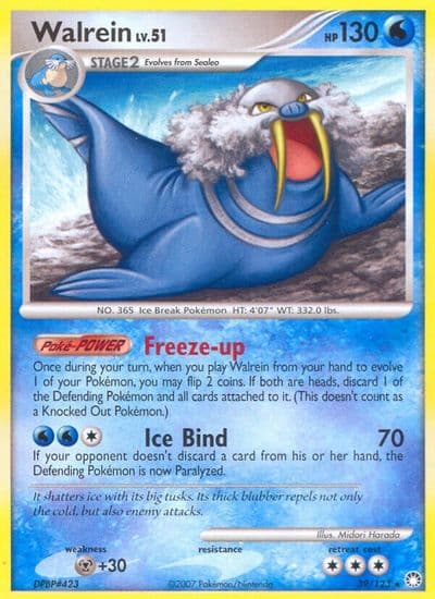 Walrein Mysterious Treasures Pokemon card