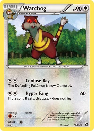 Watchog Black and White Pokemon card