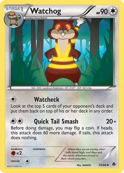 Watchog Emerging Powers Pokemon card