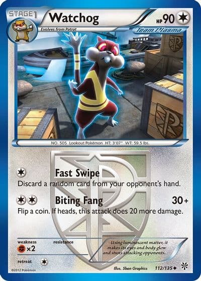 Watchog (Team Plasma) (112) Plasma Storm Pokemon card