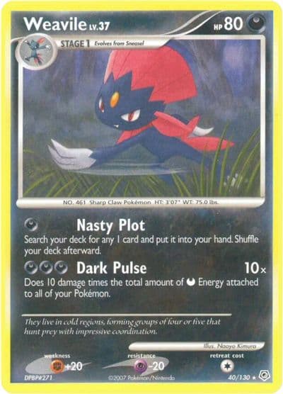 Weavile Diamond and Pearl Pokemon card