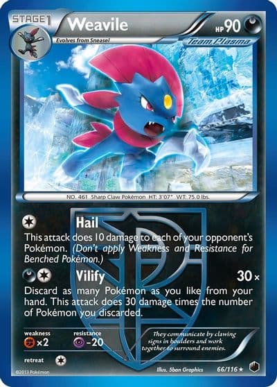 Weavile (Team Plasma) Plasma Freeze Pokemon card