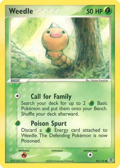 Weedle FireRed & LeafGreen Pokemon card