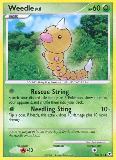 Weedle Rising Rivals Pokemon card