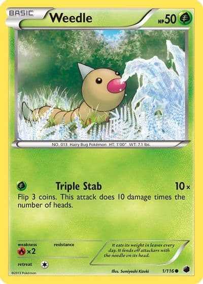 Weedle Plasma Freeze Pokemon card