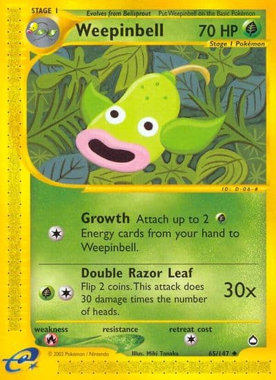Weepinbell Aquapolis Pokemon card