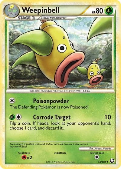 Weepinbell Triumphant Pokemon card