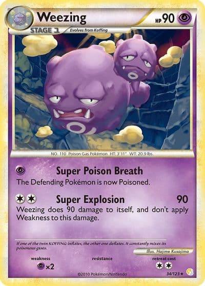 Weezing HeartGold SoulSilver Pokemon card