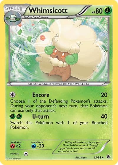 Whimsicott (12) Emerging Powers Pokemon card
