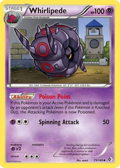 Whirlipede Boundaries Crossed Pokemon card