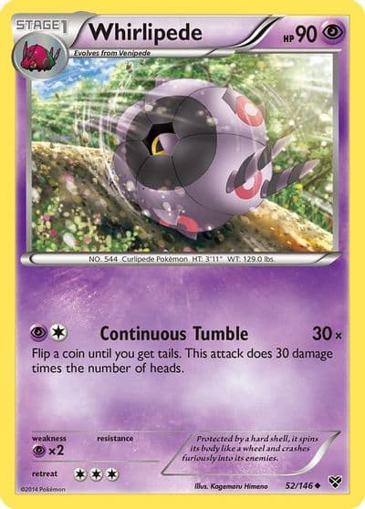 Whirlipede XY Base Set Pokemon card