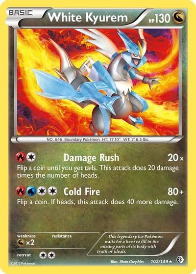 White Kyurem Boundaries Crossed Pokemon card