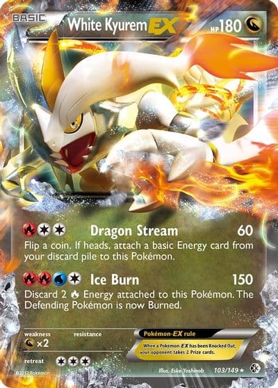 White Kyurem EX Boundaries Crossed Pokemon card