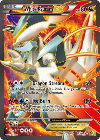 White Kyurem EX (146 Full Art) Boundaries Crossed Pokemon card