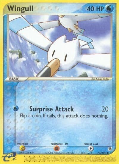 Wingull Ruby and Sapphire Pokemon card