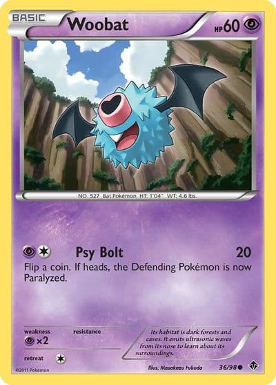 Woobat Emerging Powers Pokemon card