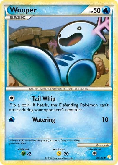 Wooper HeartGold SoulSilver Pokemon card